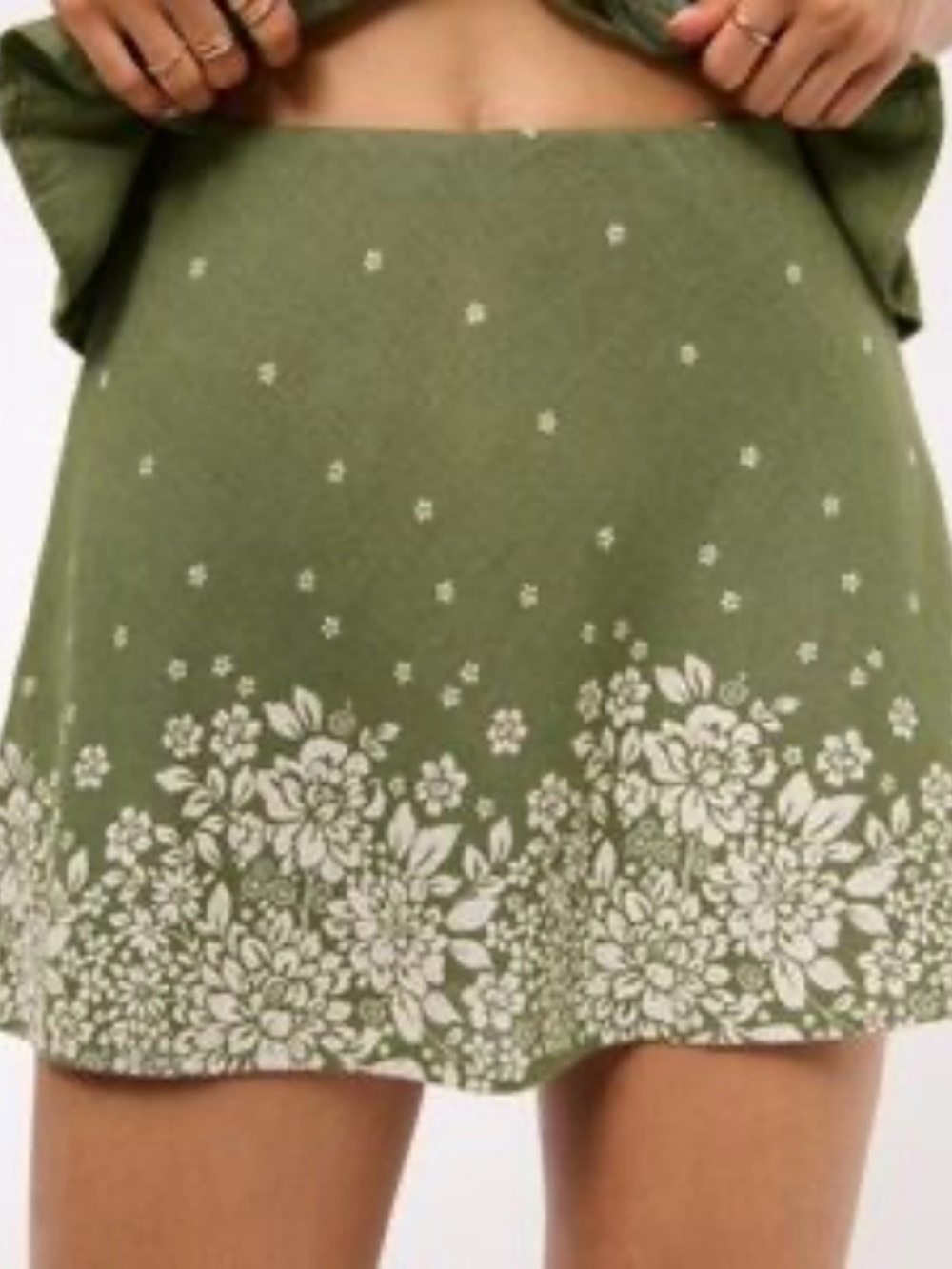 Abercrombie & Fitch Olive Green Mini Skirt with Cream Label - NWT - Size S